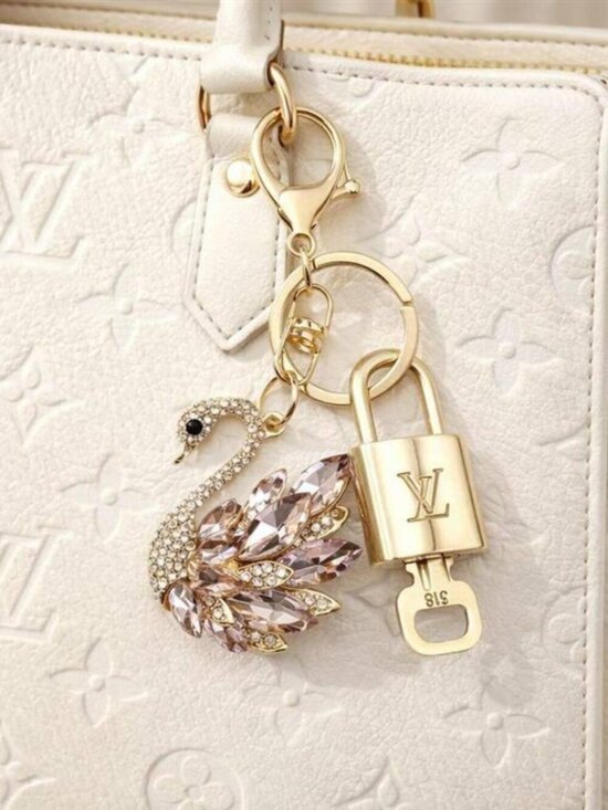 Louis Vuitton Accessories - Authentic Louis Vuitton Gold Lock & Key 🔑 Bag Charm w/ Unbranded Swan Charm